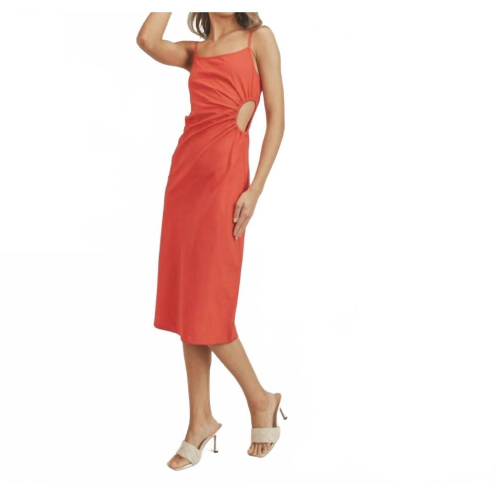 NEW LUSH crimson cutout dress in red - Picture 2 of 8